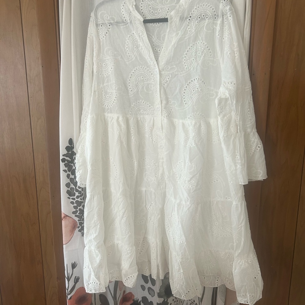 SHEIN White Eyelet Dress